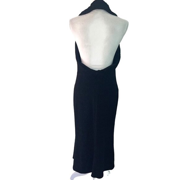 Jessica McClintock Halter Dress Womens Size 12 Millennium 2000 Black Sparkle NWT - Picture 2 of 12
